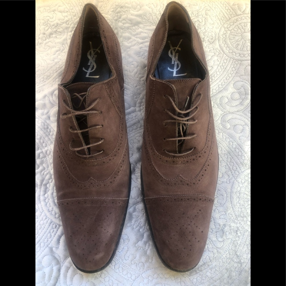 Brown YSL suede shoes